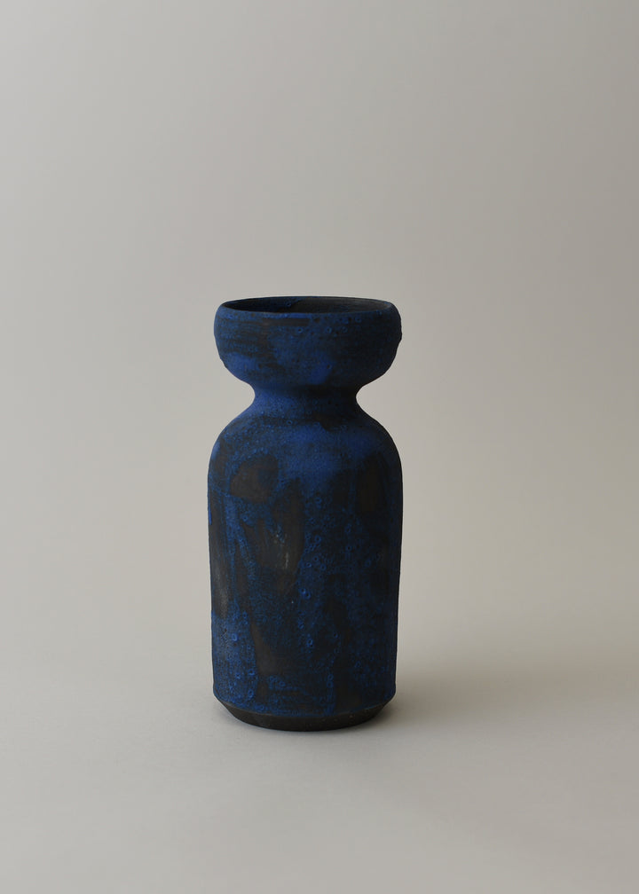 Small Oko Vase no. 2 in Brushed Cobalt - Victoria Morris Pottery