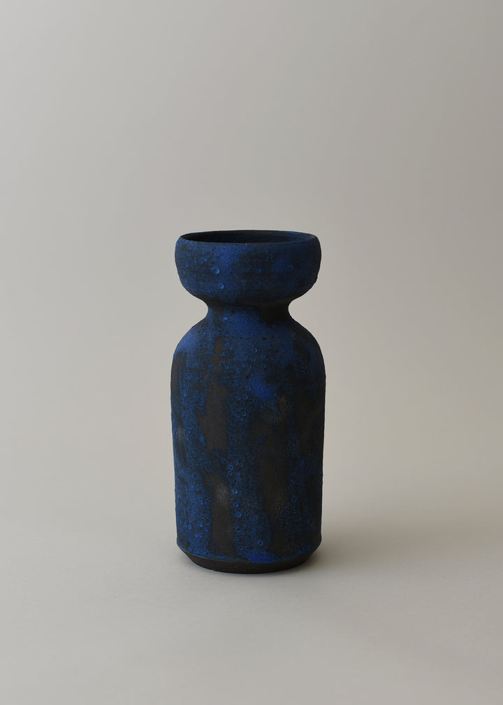 Small Oko Vase no. 2 in Brushed Cobalt - Victoria Morris Pottery