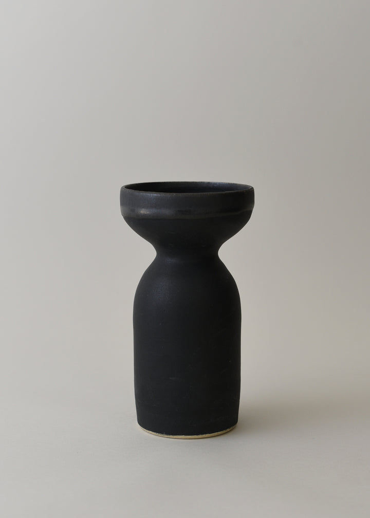 Small Oko Vase no. 2 in Charcoal Stripe - Victoria Morris Pottery