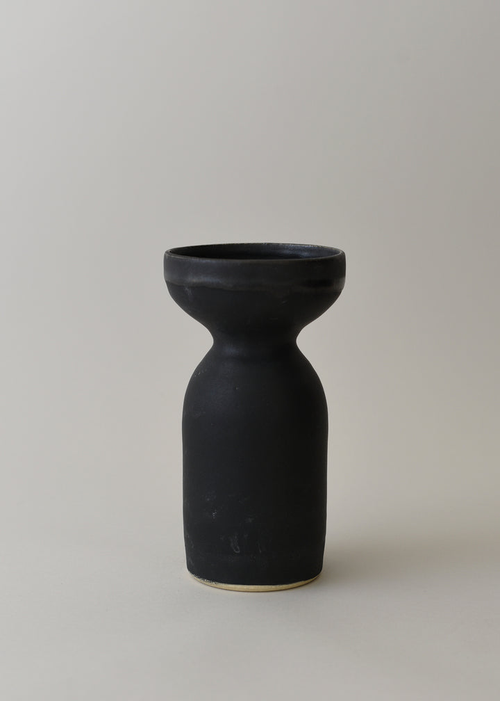Small Oko Vase no. 2 in Charcoal Stripe - Victoria Morris Pottery
