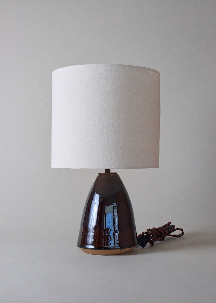 Small Angle Lamp in Dark Amber - Victoria Morris Pottery