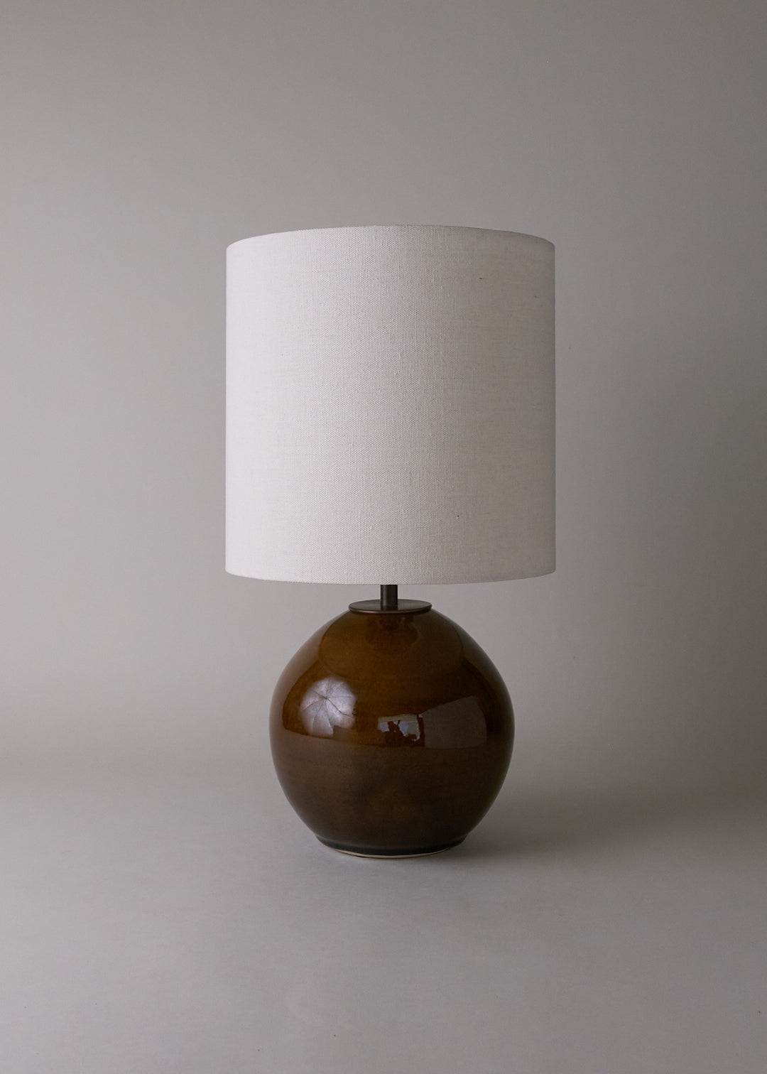 Small Orb Lamp in Dark Amber - Victoria Morris Pottery