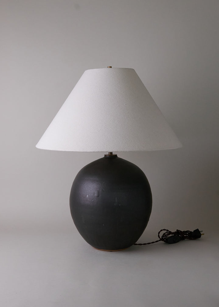 Large Orb Lamp in Iron Black with Empire Shade - Victoria Morris Pottery