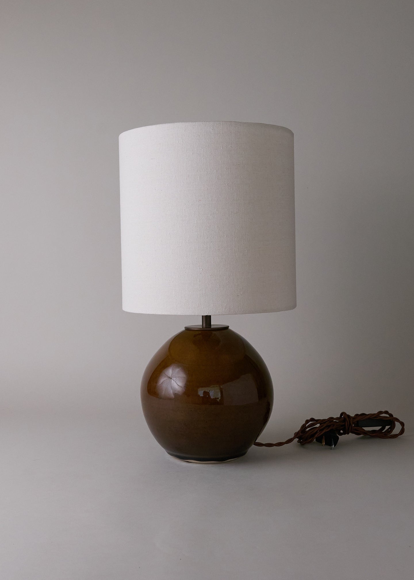 Small Orb Lamp in Dark Amber - Victoria Morris Pottery