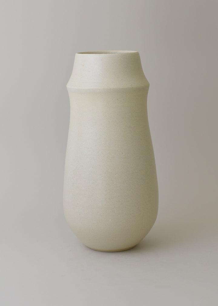 Large Ridge Series Vase in Ivory - Victoria Morris Pottery