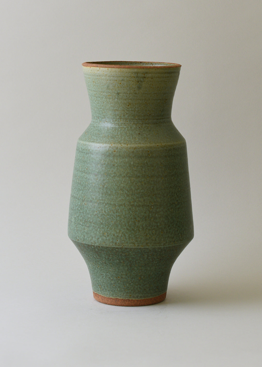 Tall Cubist Vase Series no. 3 in Copper Green - Victoria Morris Pottery