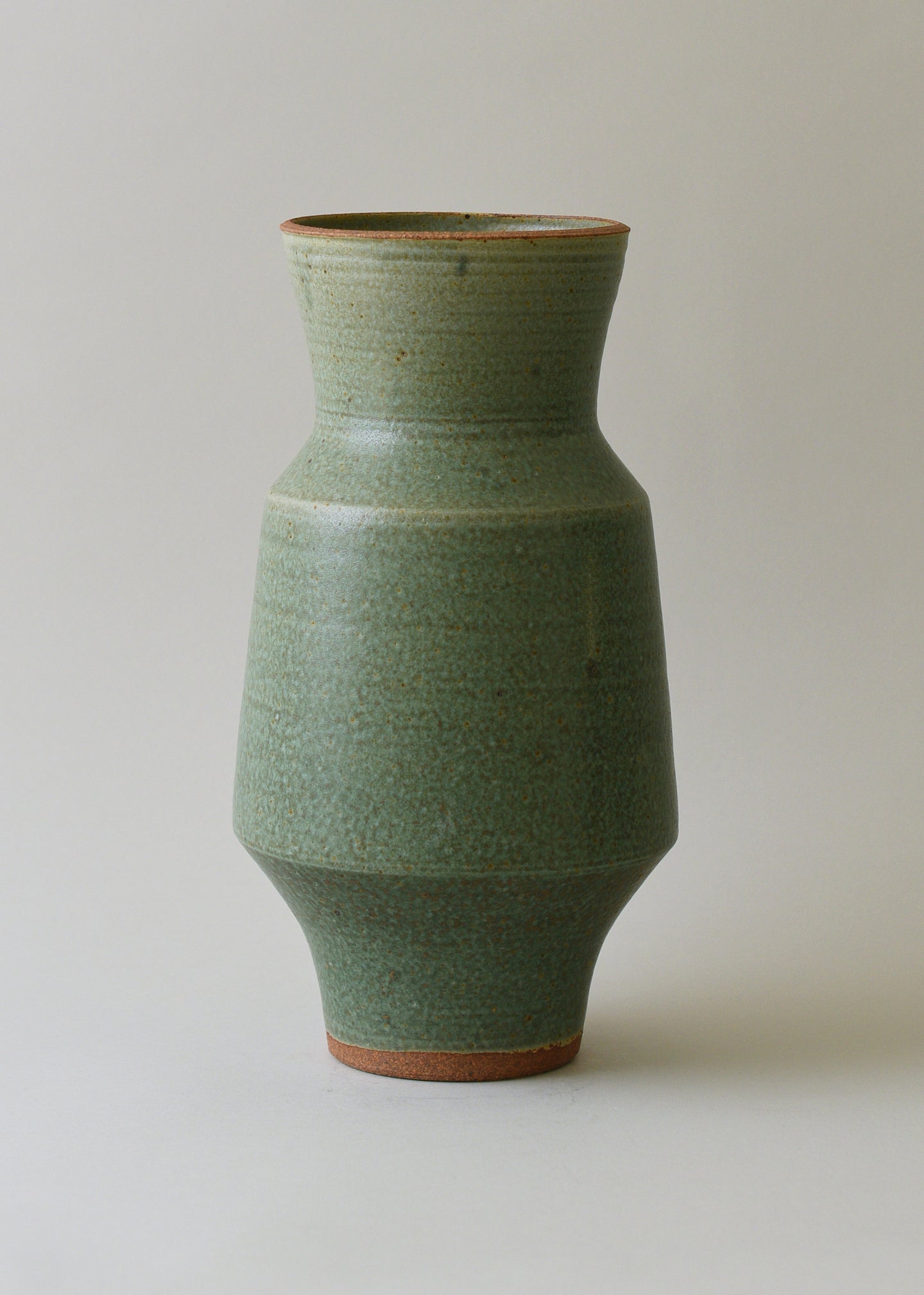 Tall Cubist Vase Series no. 3 in Copper Green - Victoria Morris Pottery