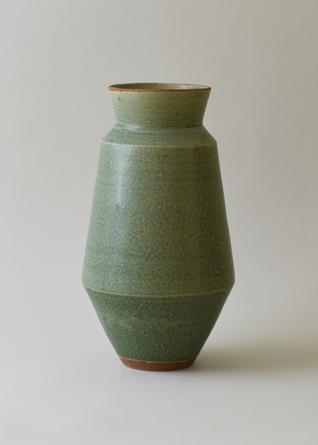 Tall Cubist Vase Series in Copper Green - Victoria Morris Pottery