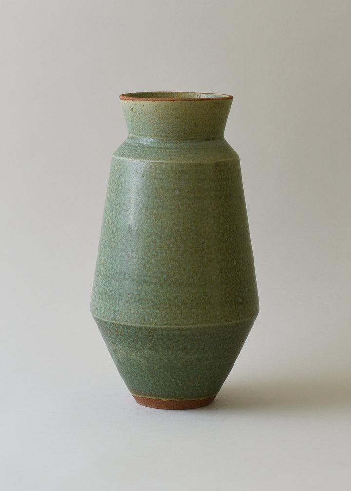 Tall Cubist Vase Series in Copper Green - Victoria Morris Pottery