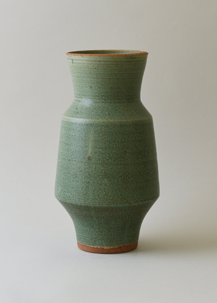 Tall Cubist Vase Series no. 3 in Copper Green - Victoria Morris Pottery