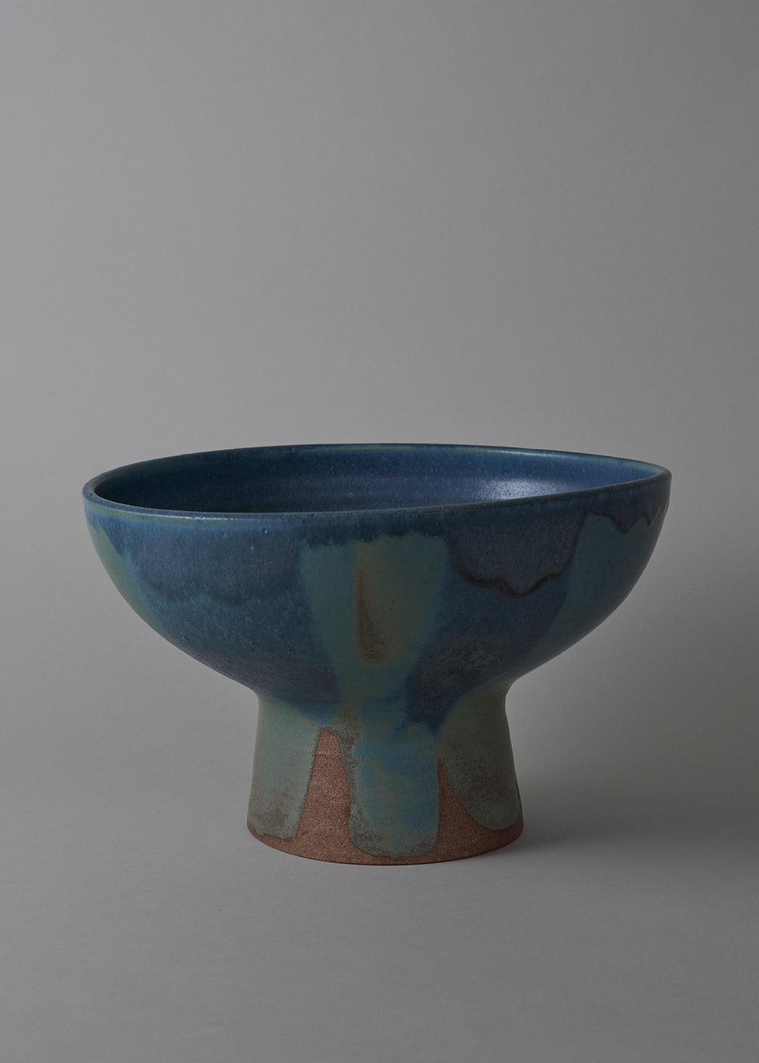 Wabi Sabi Footed Bowl in Azure - Victoria Morris Pottery