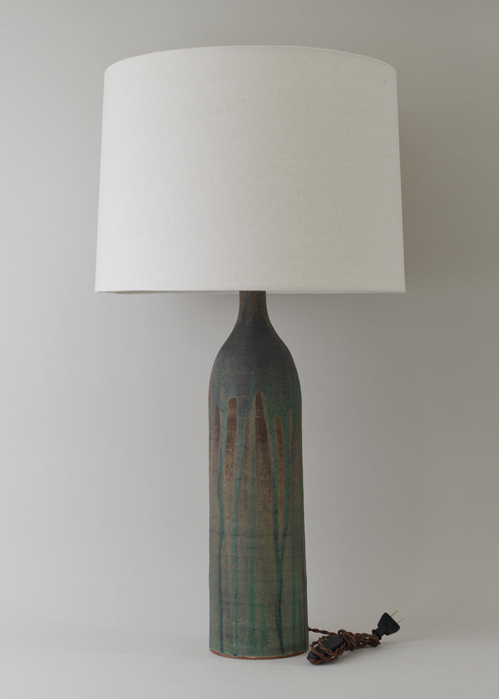 Extra Large Bottle Lamp in Lichen - Victoria Morris Pottery