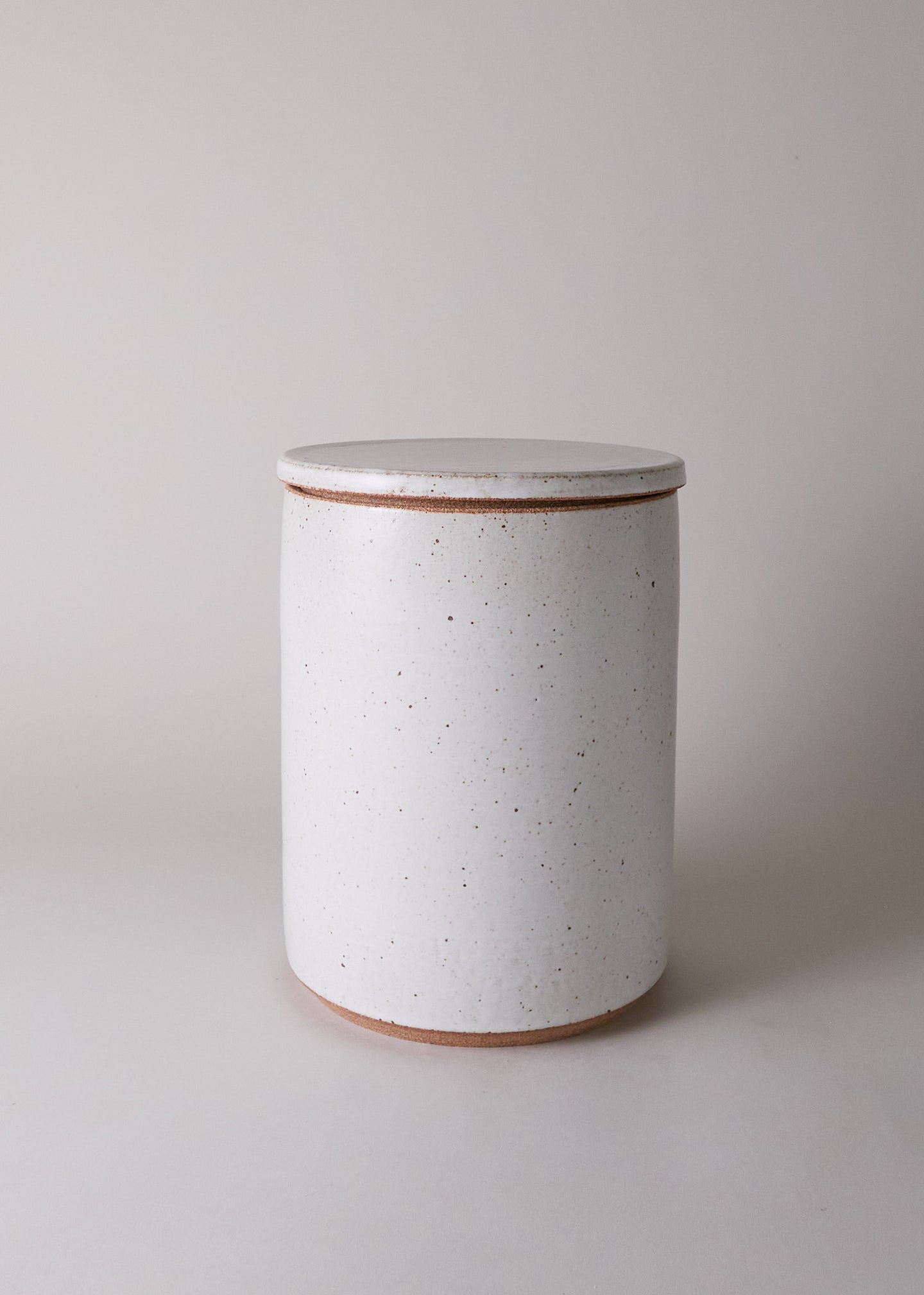 Large Canister in Flecked Ivory - Victoria Morris Pottery