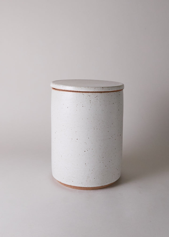 Large Canister in Flecked Ivory - Victoria Morris Pottery