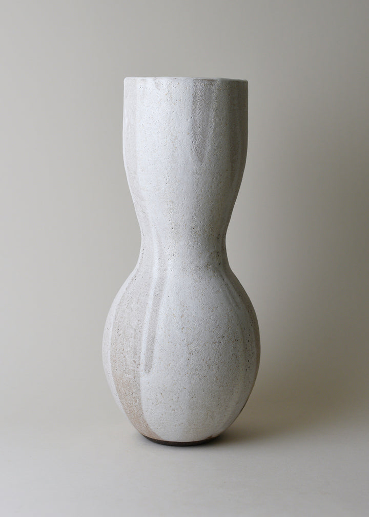 Extra Large Deco Vase in Poured White - Victoria Morris Pottery