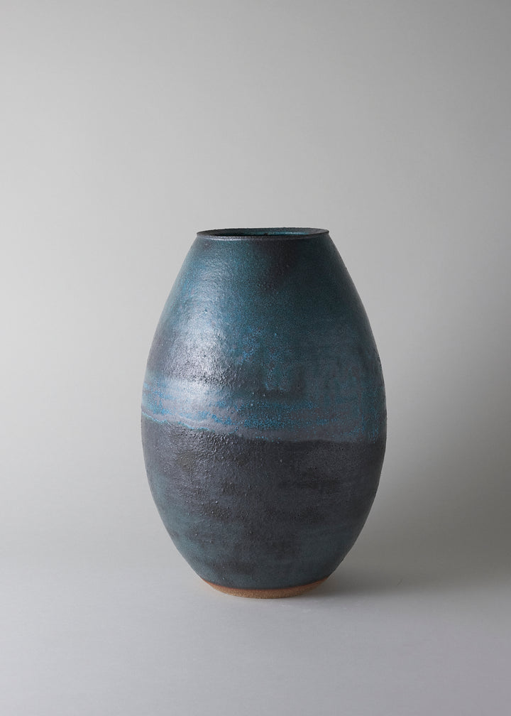 Extra Large Oval Vase in Turquoise - Victoria Morris Pottery