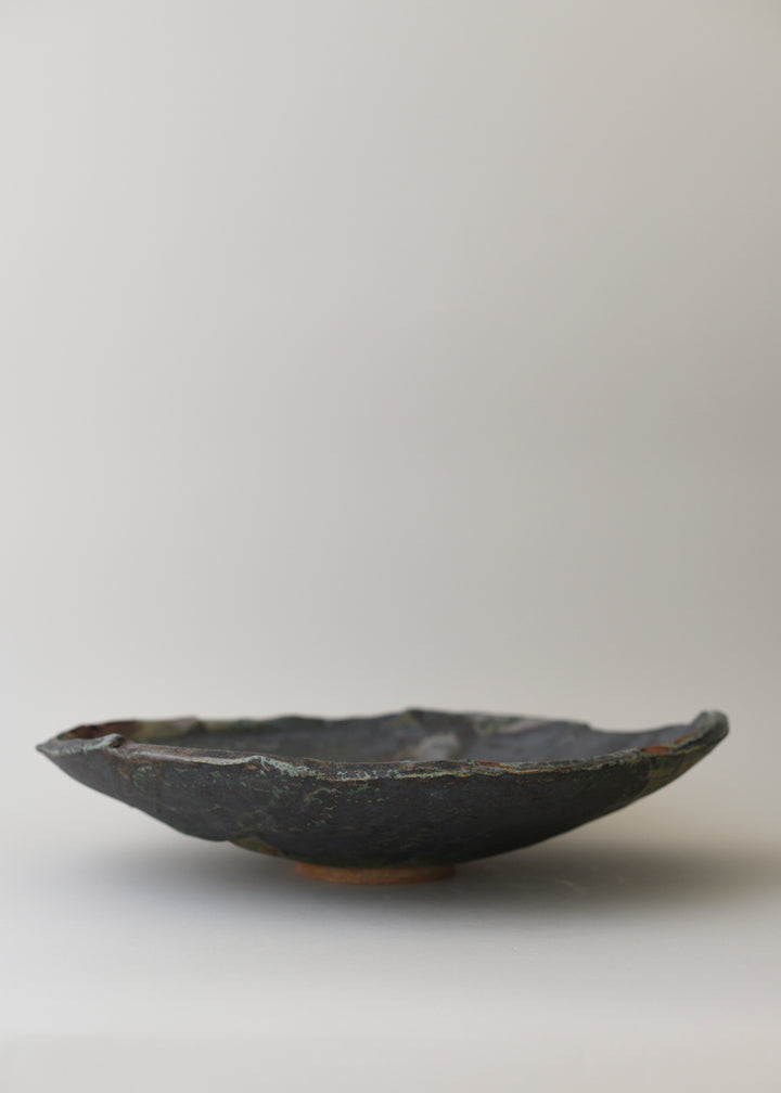 Extra Large Slab Bowl in Lichen - Victoria Morris Pottery