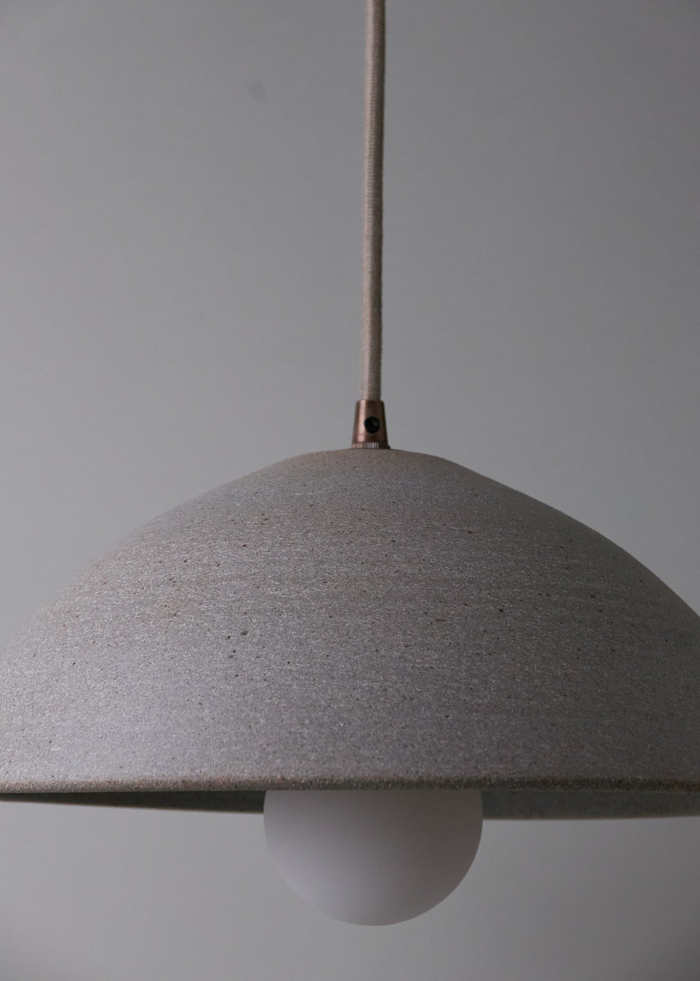 Low Dome Pendant in Granite - Victoria Morris Pottery