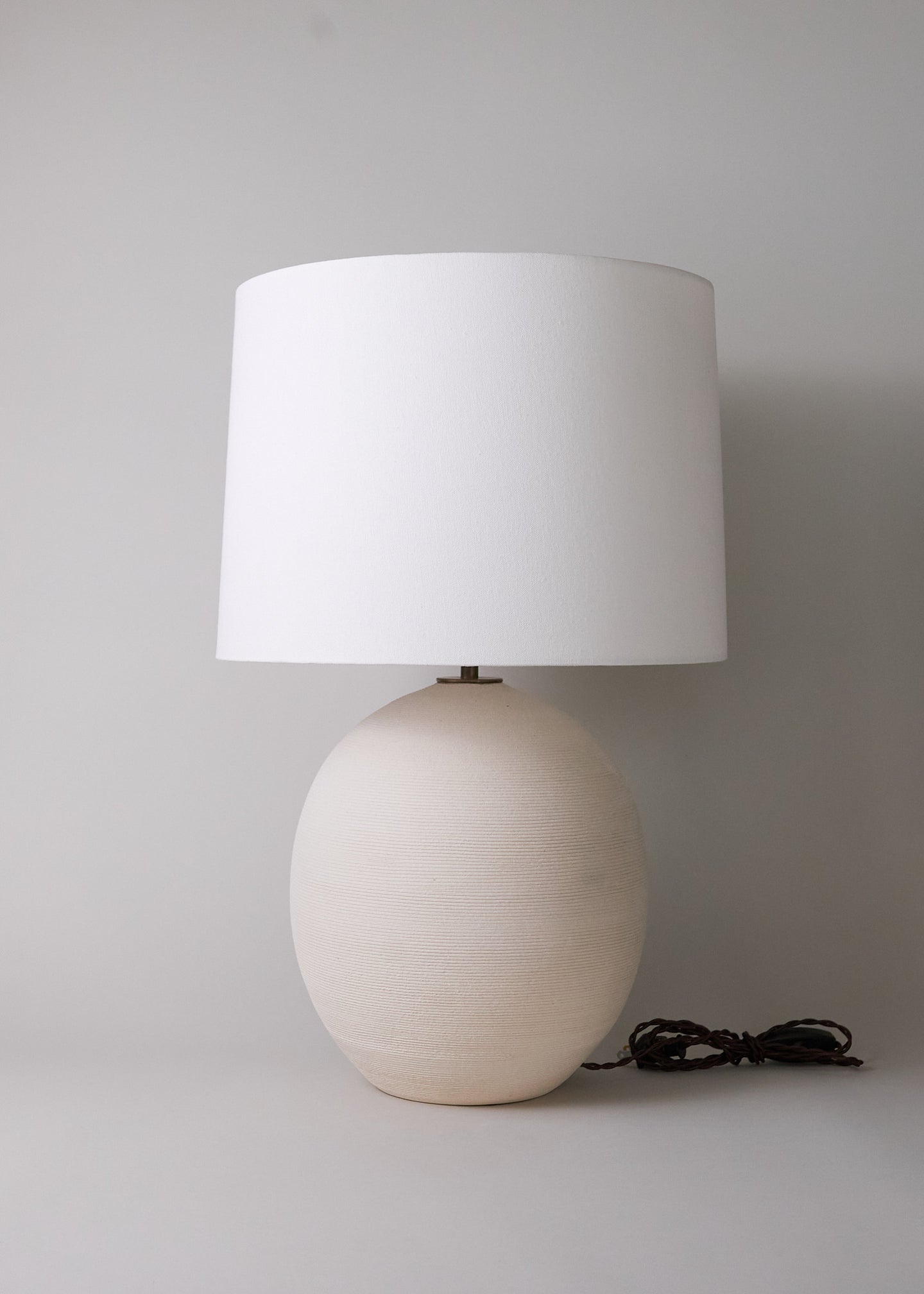 Large Orb Lamp in Combed Chalk - Victoria Morris Pottery