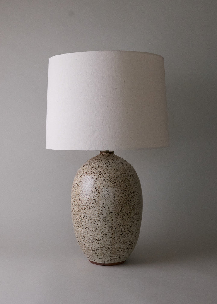 Large Oval Lamp in Mottled Ivory - Victoria Morris Pottery