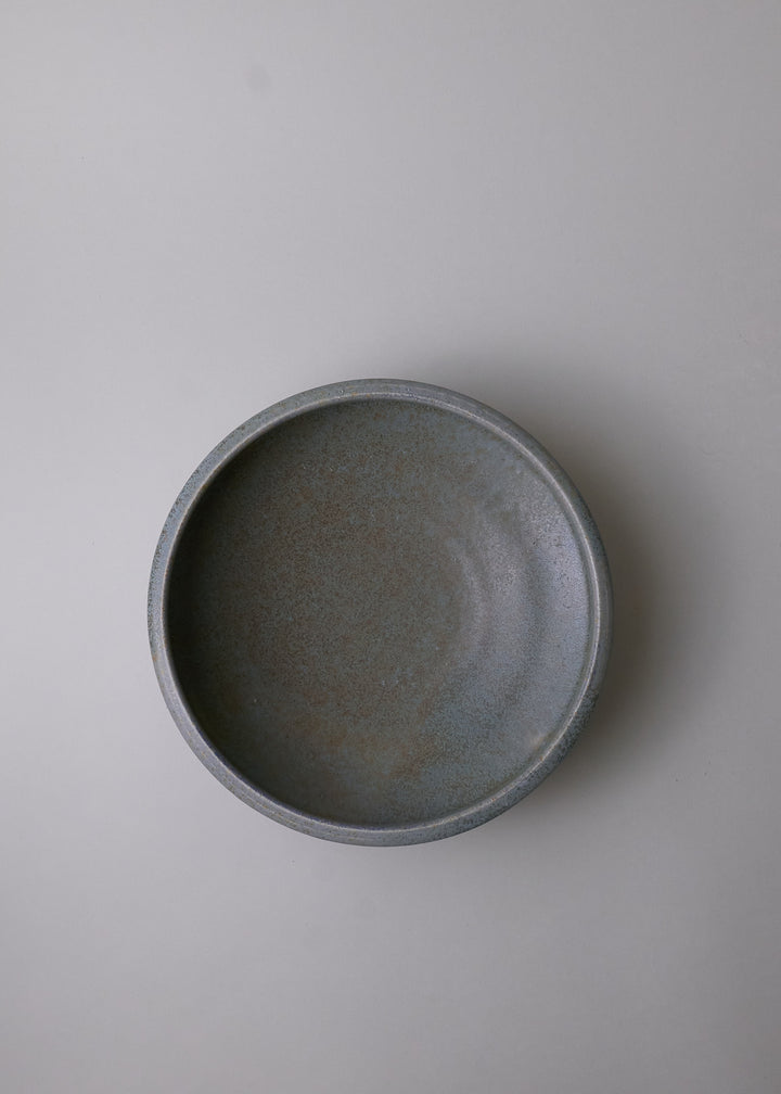 Ridge Series Low Bowl in Lake Blue - Victoria Morris Pottery