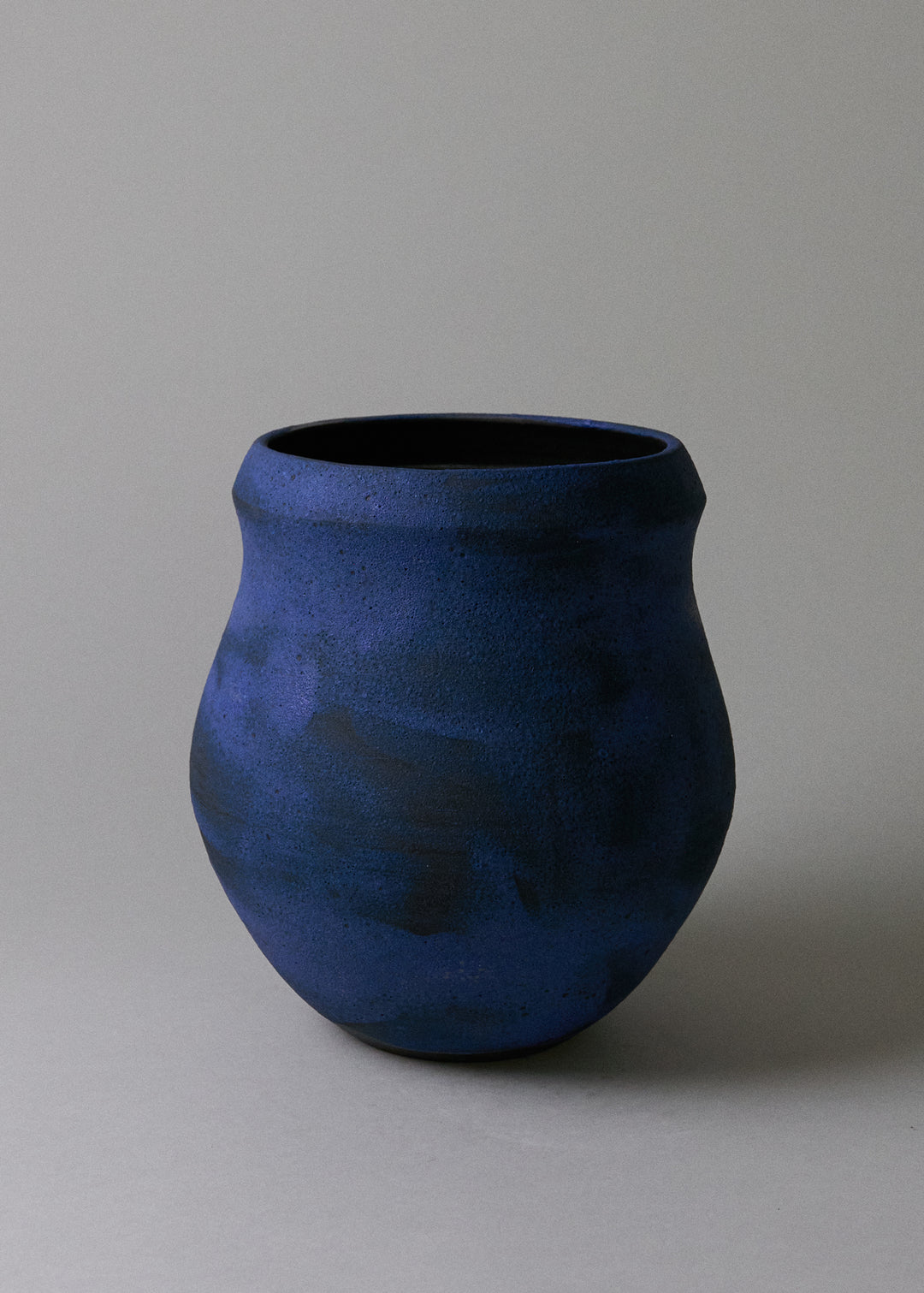 Curved Vase No.2 in Brushed Cobalt - Victoria Morris Pottery