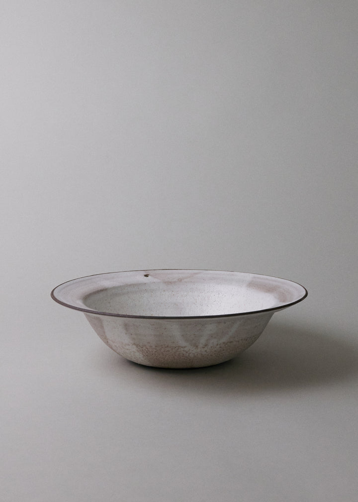 Large Edge Bowl in Poured White - Victoria Morris Pottery