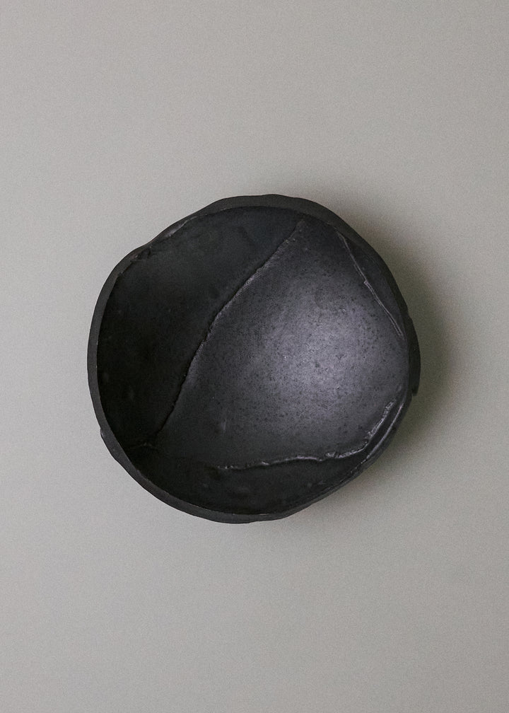 Slab Bowl in Obsidian - Victoria Morris Pottery