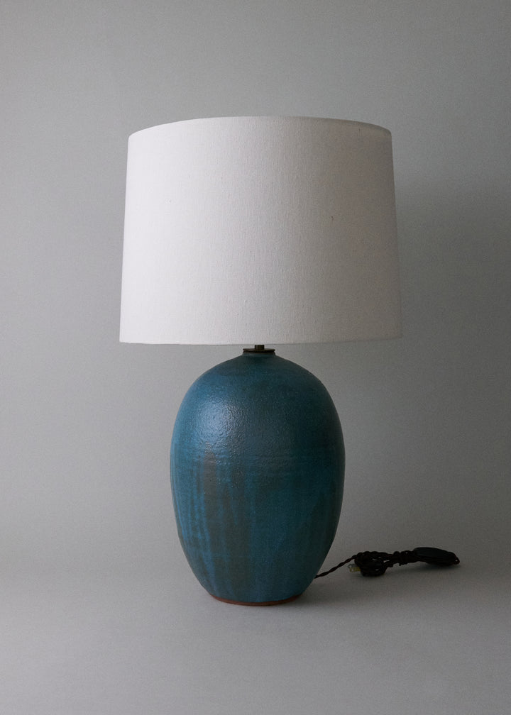 Large Oval Lamp in Verdigris - Victoria Morris Pottery
