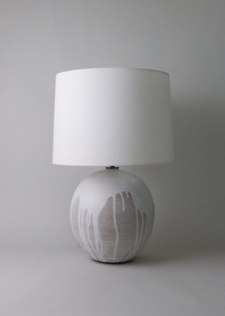 Large Orb Lamp in Poured White - Victoria Morris Pottery