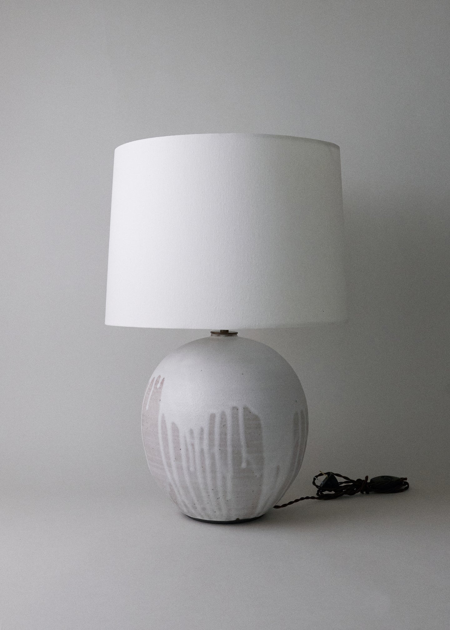 Large Orb Lamp in Poured White - Victoria Morris Pottery