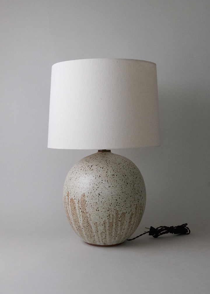 Large Orb Lamp in Mottled Ivory - Victoria Morris Pottery