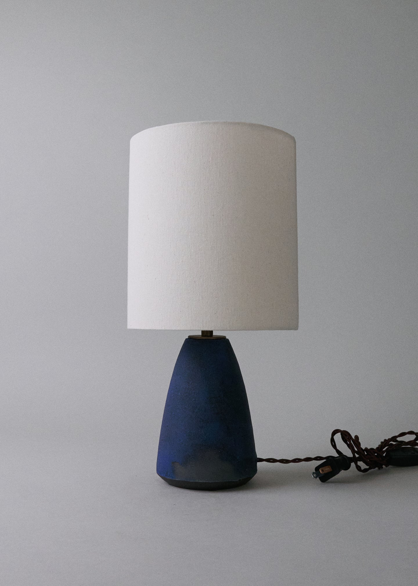 Small Angle Lamp in Brushed Cobalt - Victoria Morris Pottery