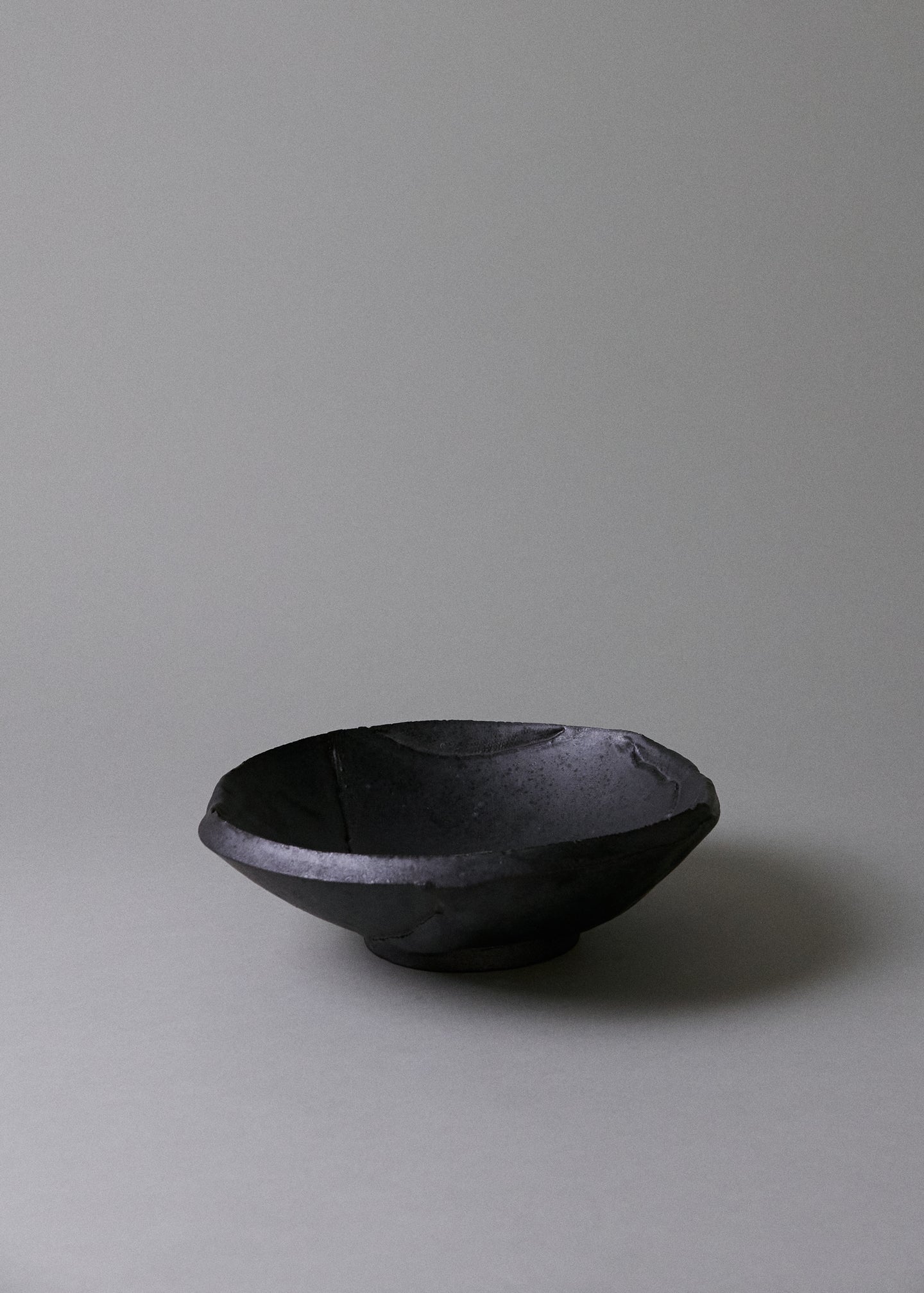 Slab Bowl in Obsidian - Victoria Morris Pottery