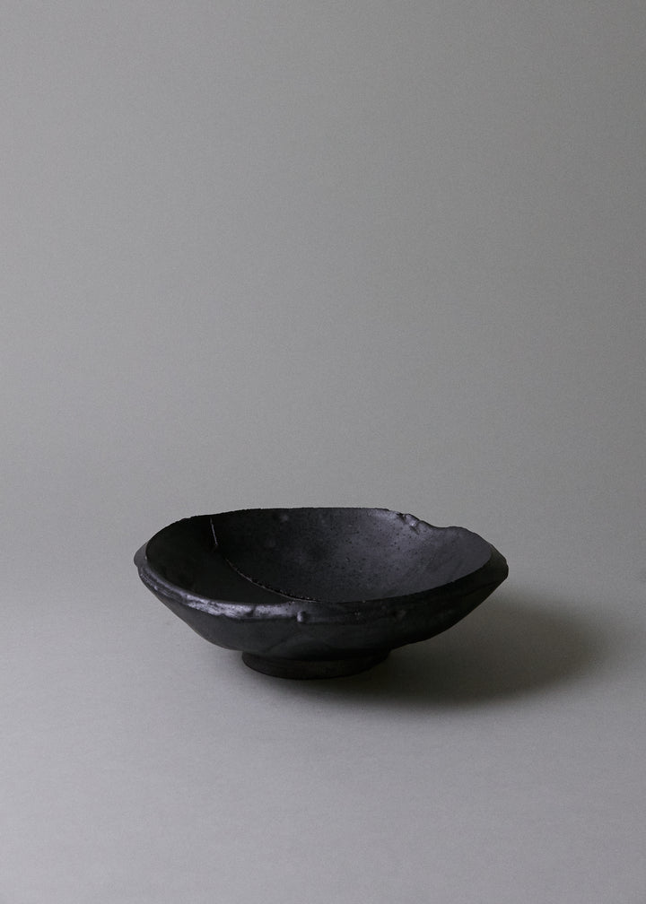 Slab Bowl in Obsidian - Victoria Morris Pottery