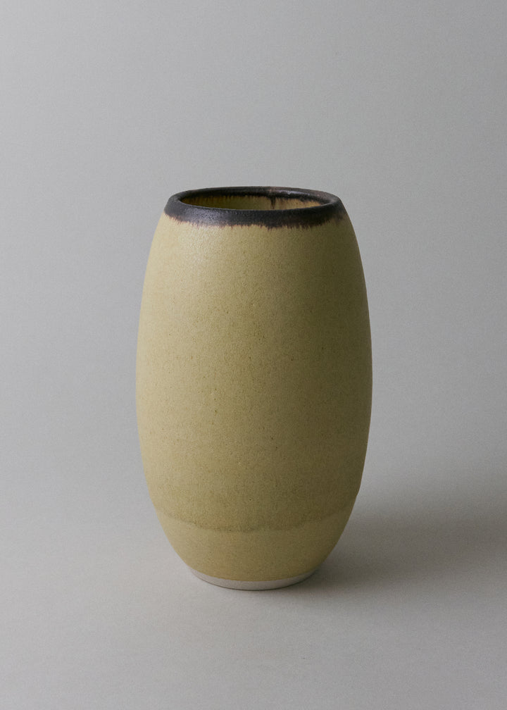 Oval Vase in Bronzed Ochre - Victoria Morris Pottery