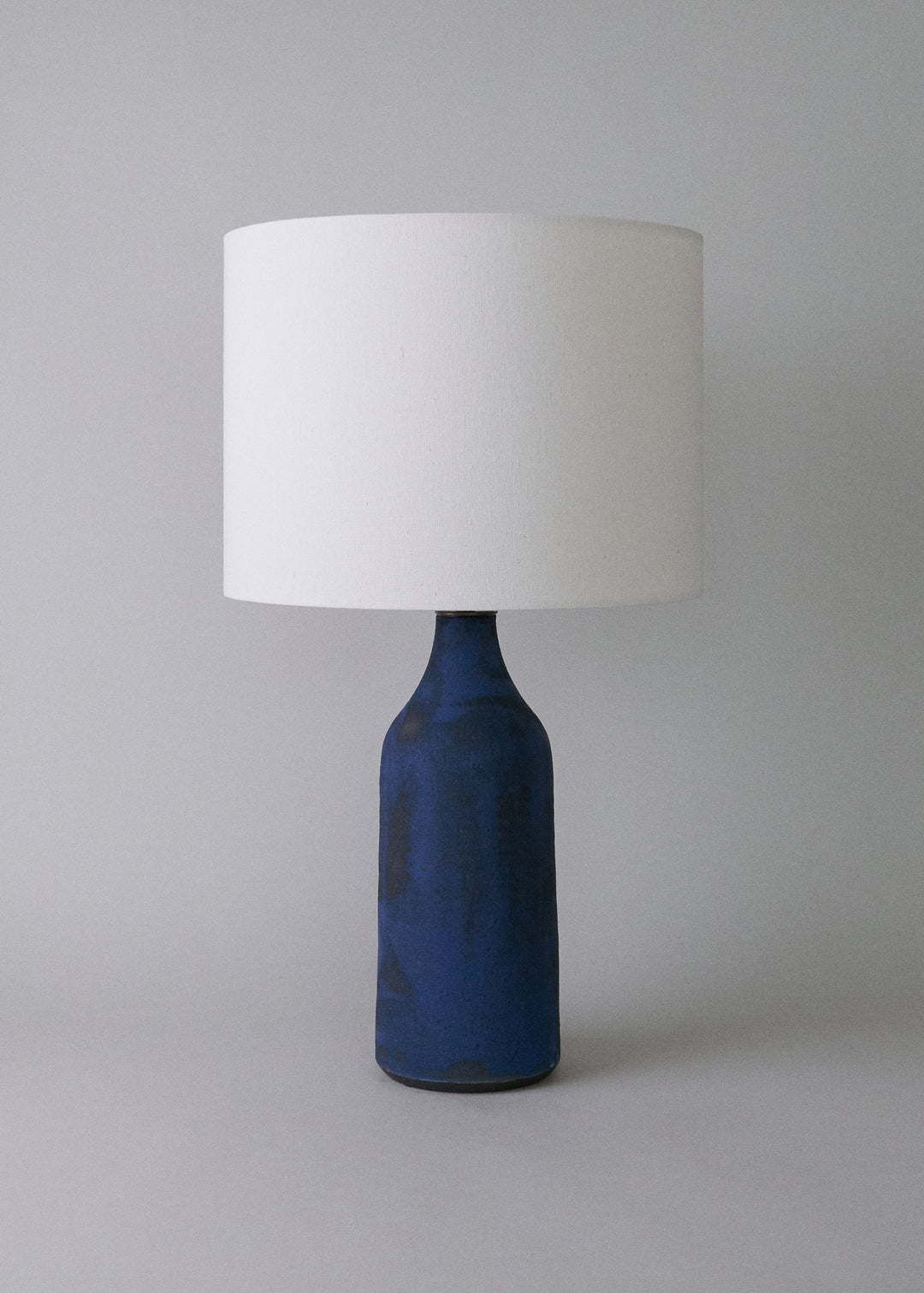 Large Bottle Lamp in Brushed Cobalt - Victoria Morris Pottery