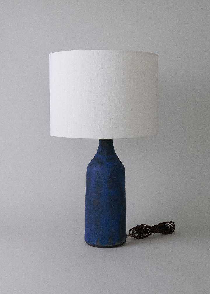 Large Bottle Lamp in Brushed Cobalt - Victoria Morris Pottery