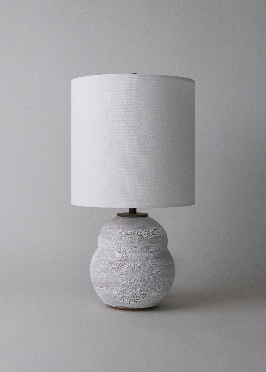Small Gourd Lamp in White Crackle - Victoria Morris Pottery