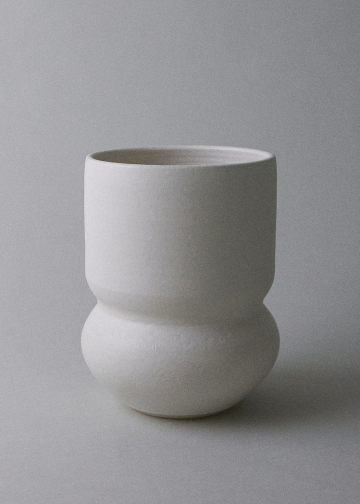 Flora Low Vase in Ivory - Victoria Morris Pottery