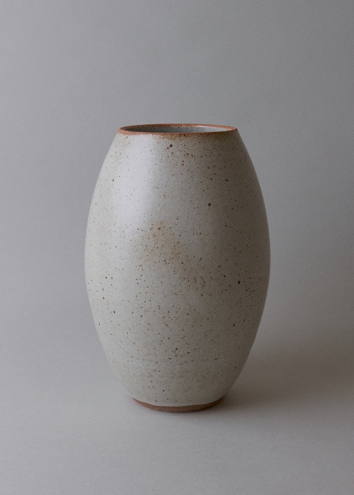 Oval Vase in Flecked Ivory - Victoria Morris Pottery