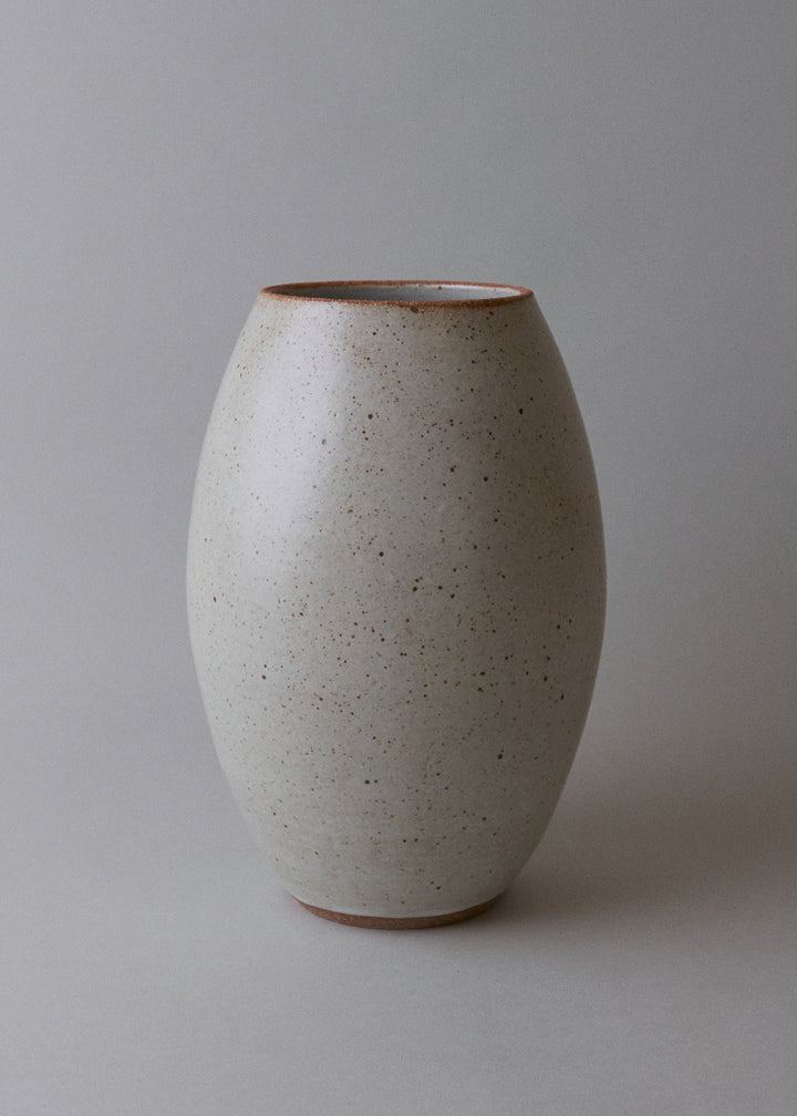 Oval Vase in Flecked Ivory - Victoria Morris Pottery